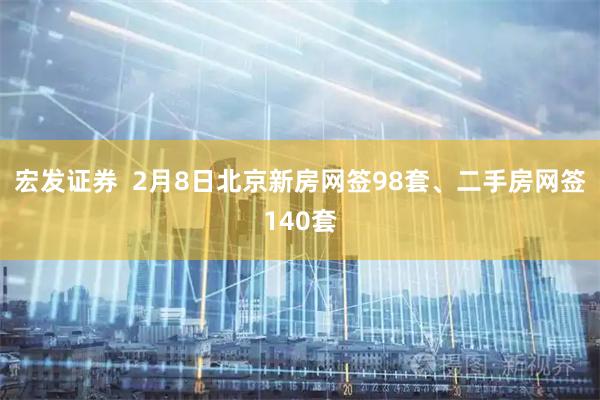 宏发证券  2月8日北京新房网签98套、二手房网签140套